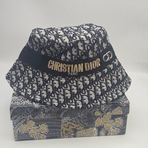 Dior Monogram Bucket Hat in Black and Cream